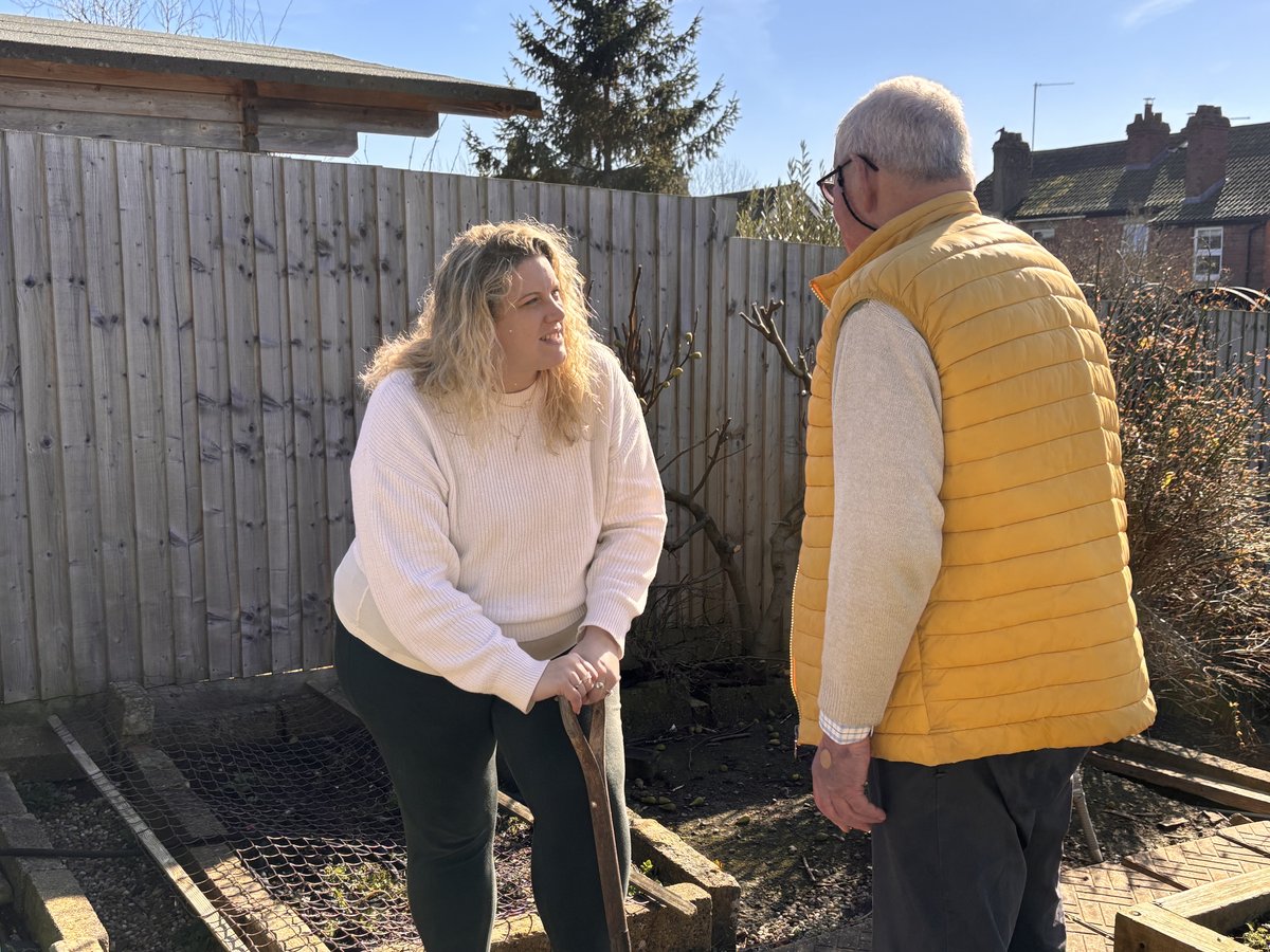 Jennie Westbrook in the garden with Nick